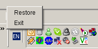 xTime screenshot - system tray